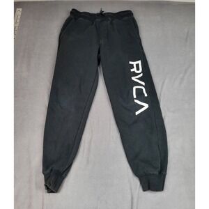 RVCA Joggers Kids Medium Black Light Comfortable Drawstring Leg Logo Tapered‎